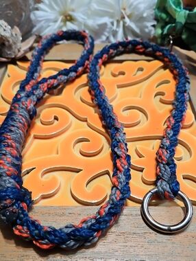 Handbraided Paracord Rope Short Leash Training Leash Adjust Choker Collar NEW